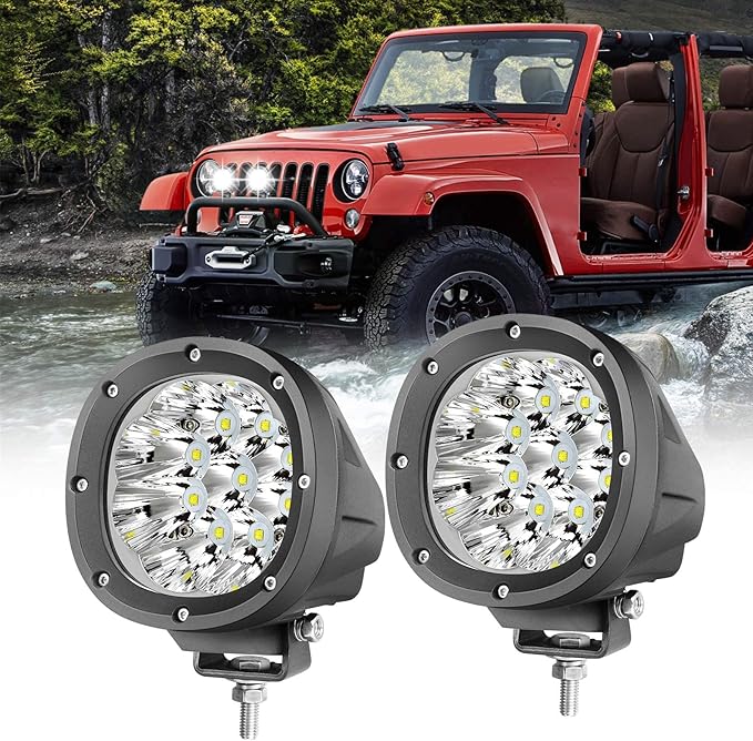 YCHOW-TECH 2PCS 4 Inch LED Fog Lights 90W White Round Offroad Light Bar Flood - Image 7