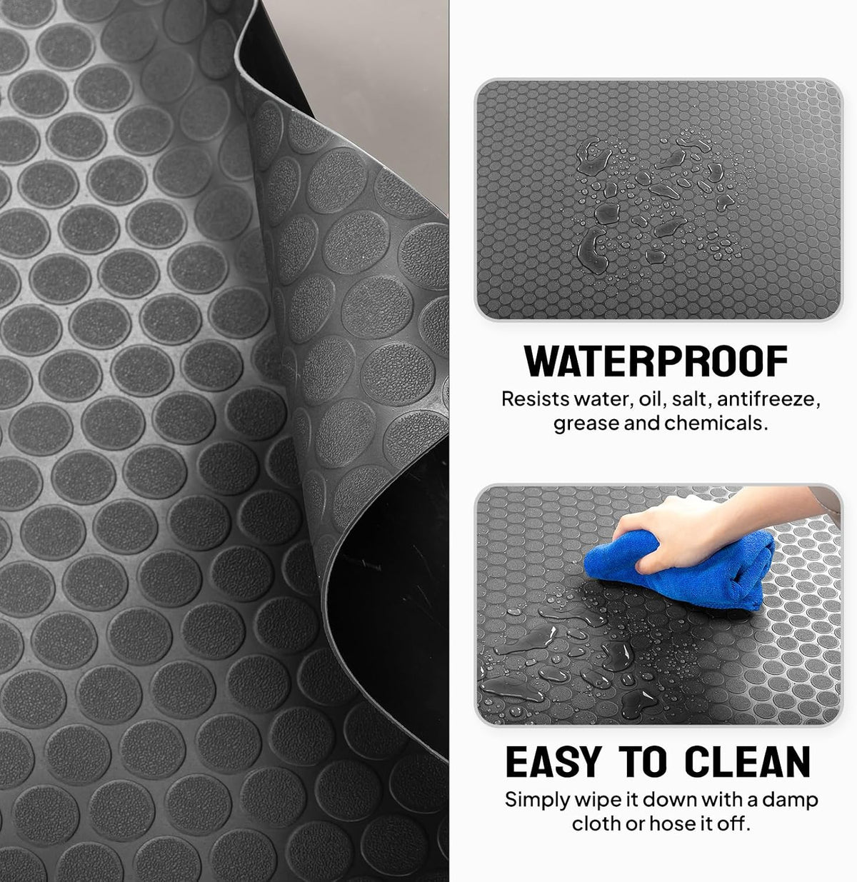 tuffiom 7.5 x 17 ft garage floor mat, close-up detail