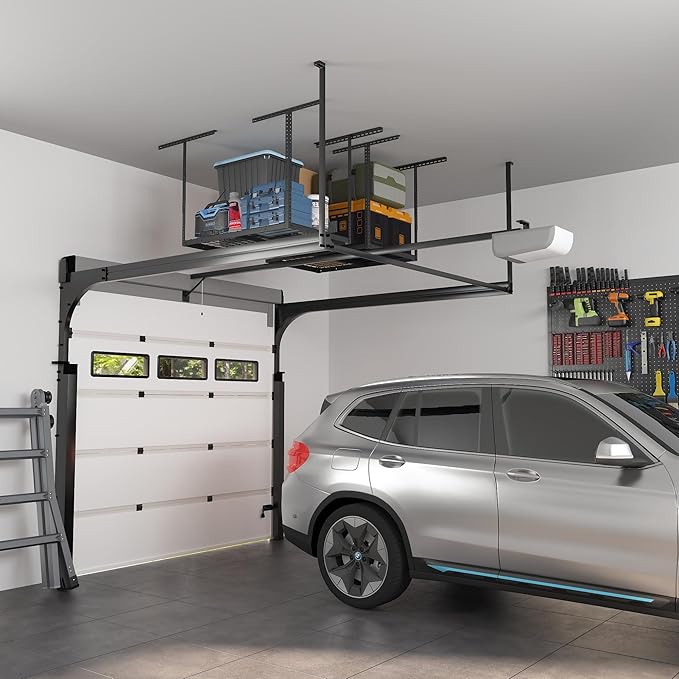 FLEXIMOUNTS 2x3FT Garage Storage Rack Overhead, Adjustable Ceiling Storage Racks