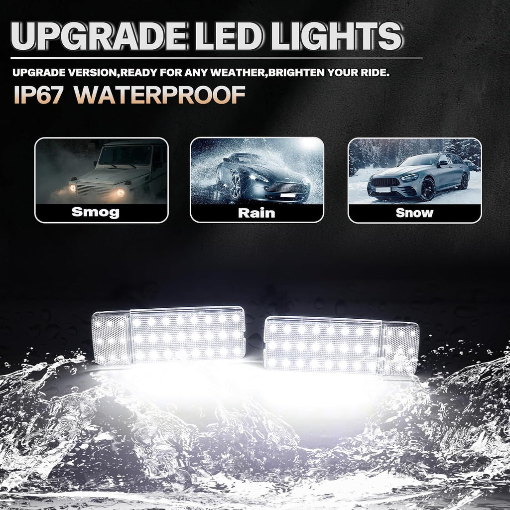 LED Interior Door Panel Courtesy Light for 1992-1996 Ford F150 F250 Bronco, 1992-1997 Ford F350 Door Welcome Lights 6000K White 2PCS