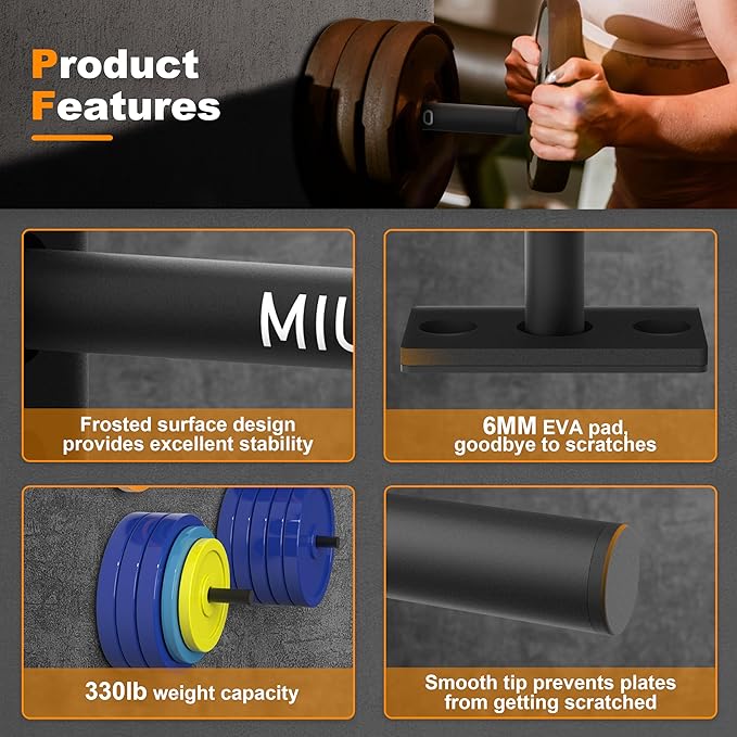 Weight Plate Holder, Wall Mounted Weight Rack Storage - Image 5