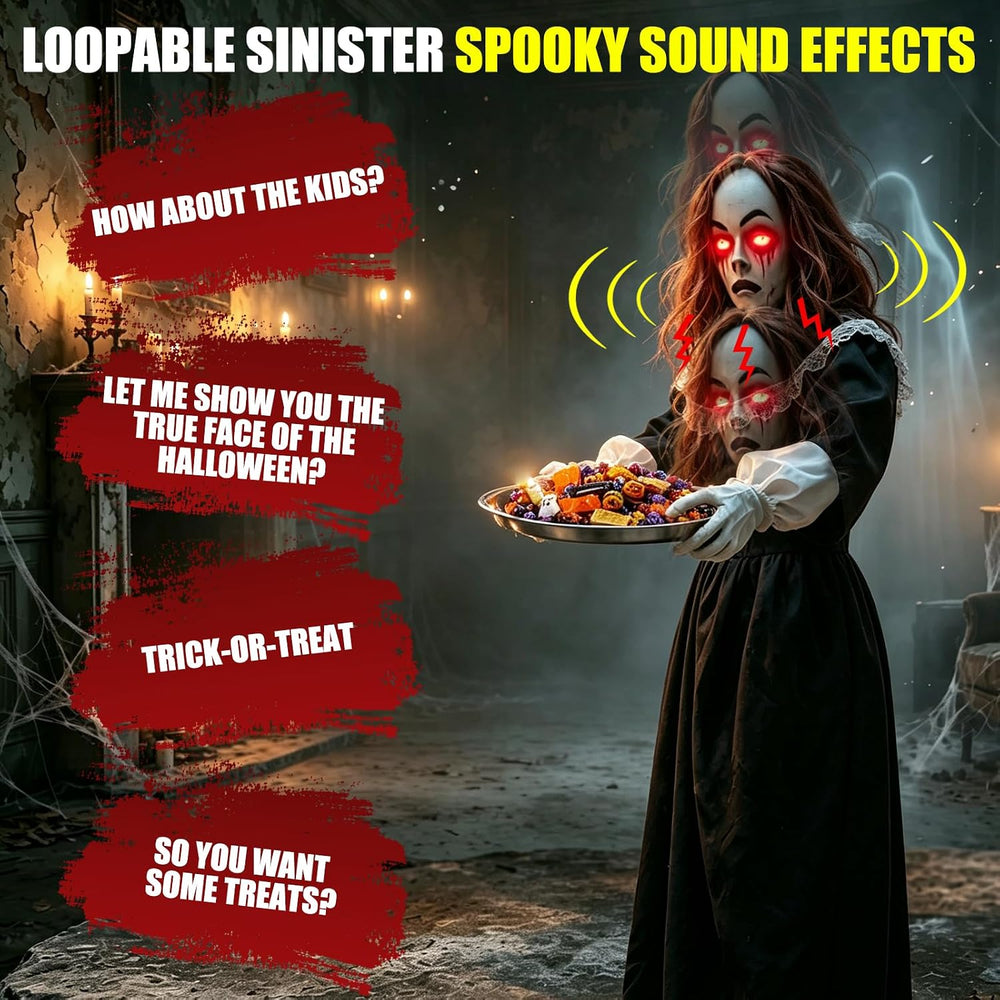 5.3 Ft Scary Halloween Animatronics Decorations Outdoor Life Size Maid