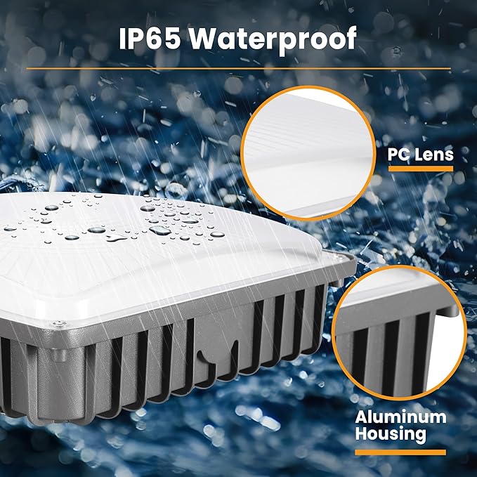 100W LED Canopy Lights 4Pack, 40/60/80/100W Selectable, 15000LM 5000K Square - Image 5