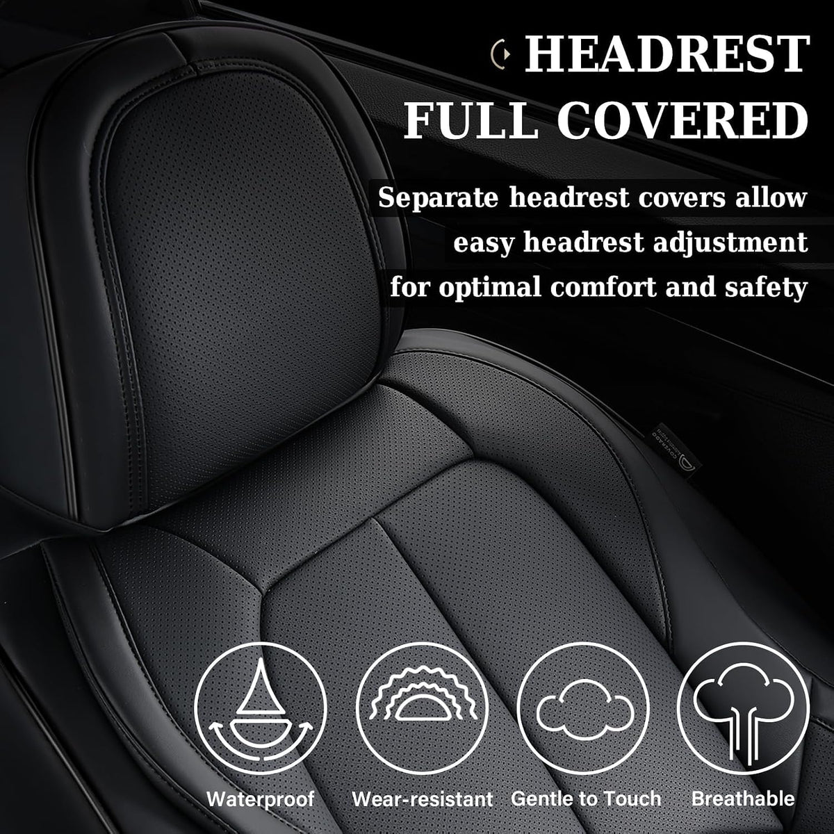 coverado car seat covers full set, premium nappa, view 9