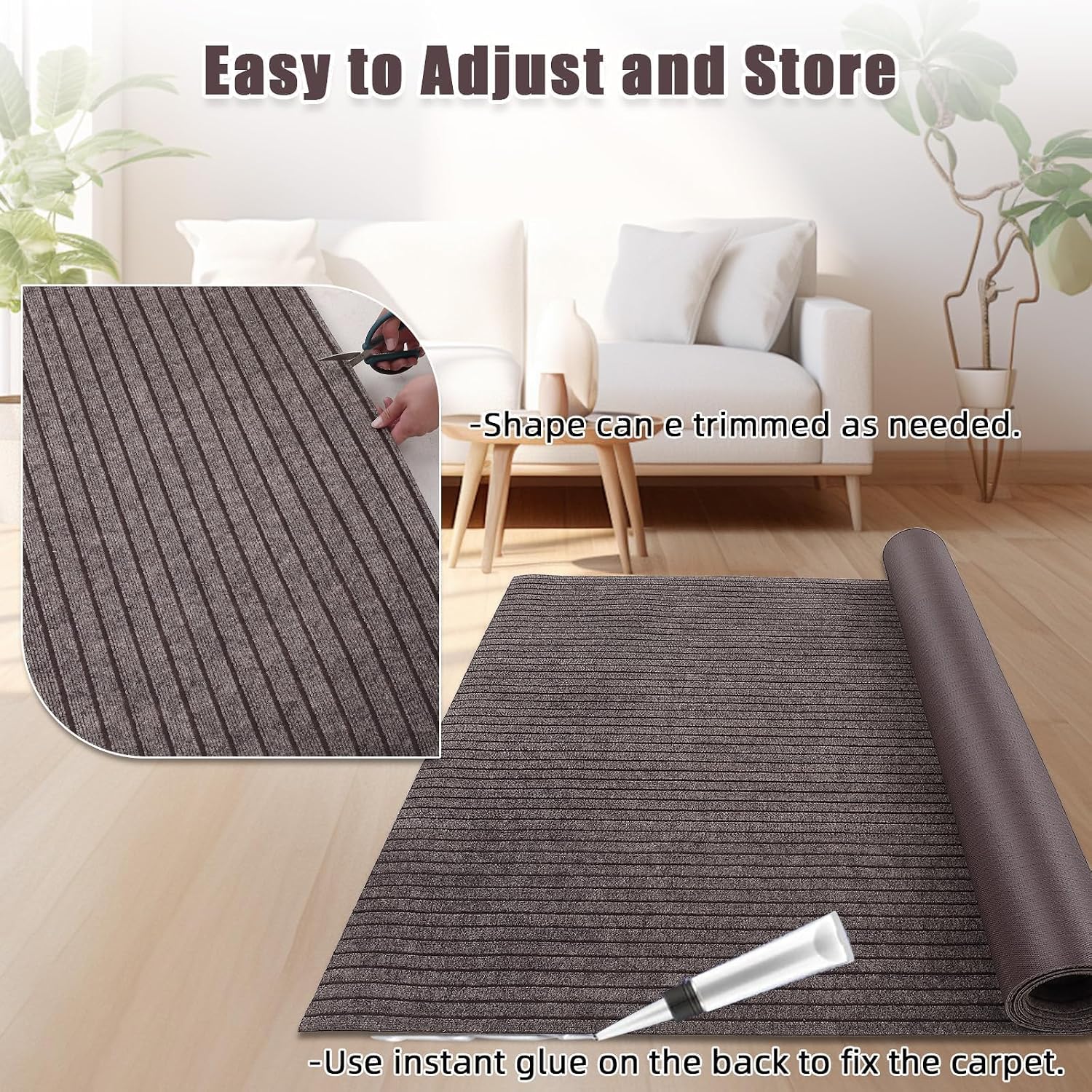 Marine Carpet Rolls,6 X 23 FT Indoor Outdoor Carpeting, 0.18" Thick Boat Carpet with Water-Proof TPE Backing，Non-Slide，Not Easily Scratched, Marine Rug Roll for Deck, Patio, Porch & Marine Use