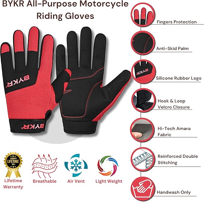 BYKR All-Weather Motorcycle Gloves - Image 4