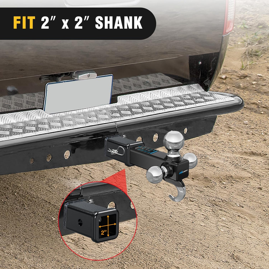 Nilight Hitch Adapter 2" x 9" Combo Bar Trailer Receiver Tube Weld-on Raw Steel Hitch Bar