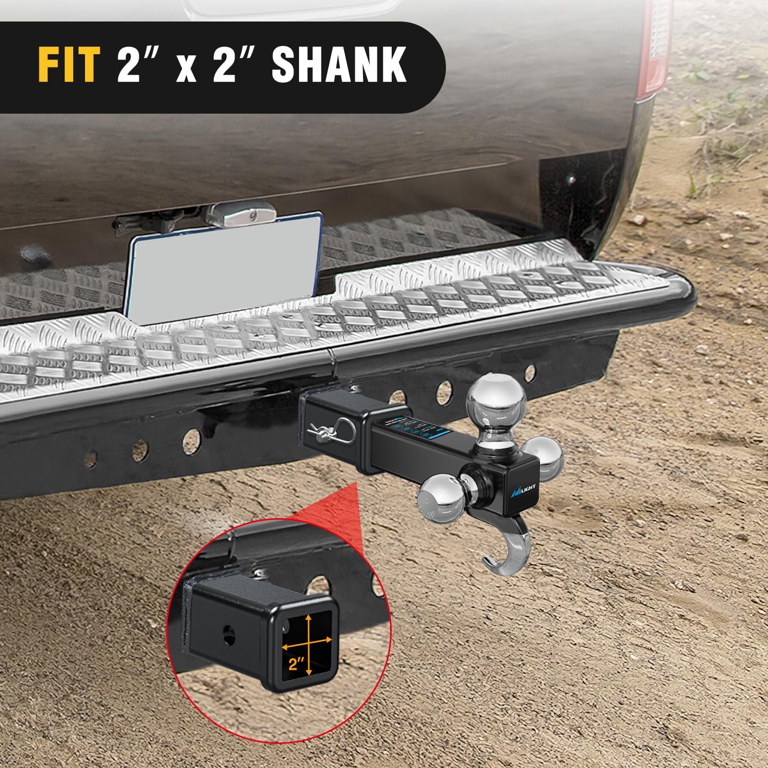 Nilight Hitch Adapter 2" x 9" Combo Bar Trailer Receiver Tube Weld-on Raw Steel Hitch Bar