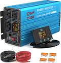 Power Inverter 2500 Watt Pure Sine Wave 12V DC to 110V/120V AC 5000W Peak