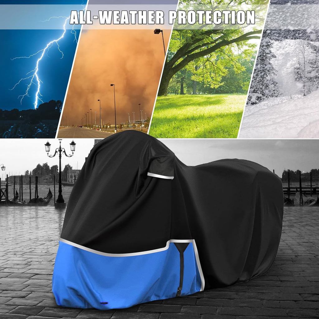 Waterproof Motorcycle Cover Replace for Indian Roadmaster/Pursuit, 420D Oxford Cloth Customized Motorcycle Cover for Snow Rain Dust Protection