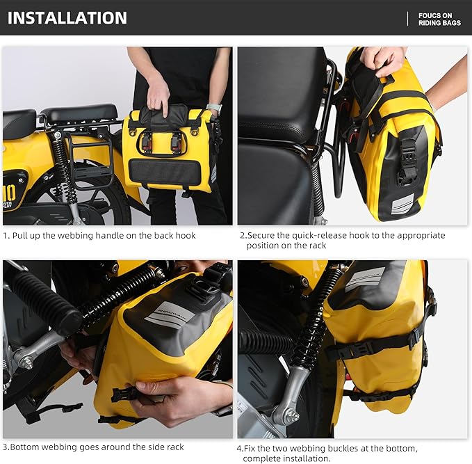 Rhinowalk Motorcycle Saddlebags, Waterproof Saddlebags, Quick Release 15L - Image 5