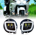 Pair LED Motorcycle Fog Lights Assembly with DRL Turn signal for Honda GoldWing GL1800 2012-2017 F6B 2013-2017 Valkyrie 1800 2014-2015 Equipped with a light switch