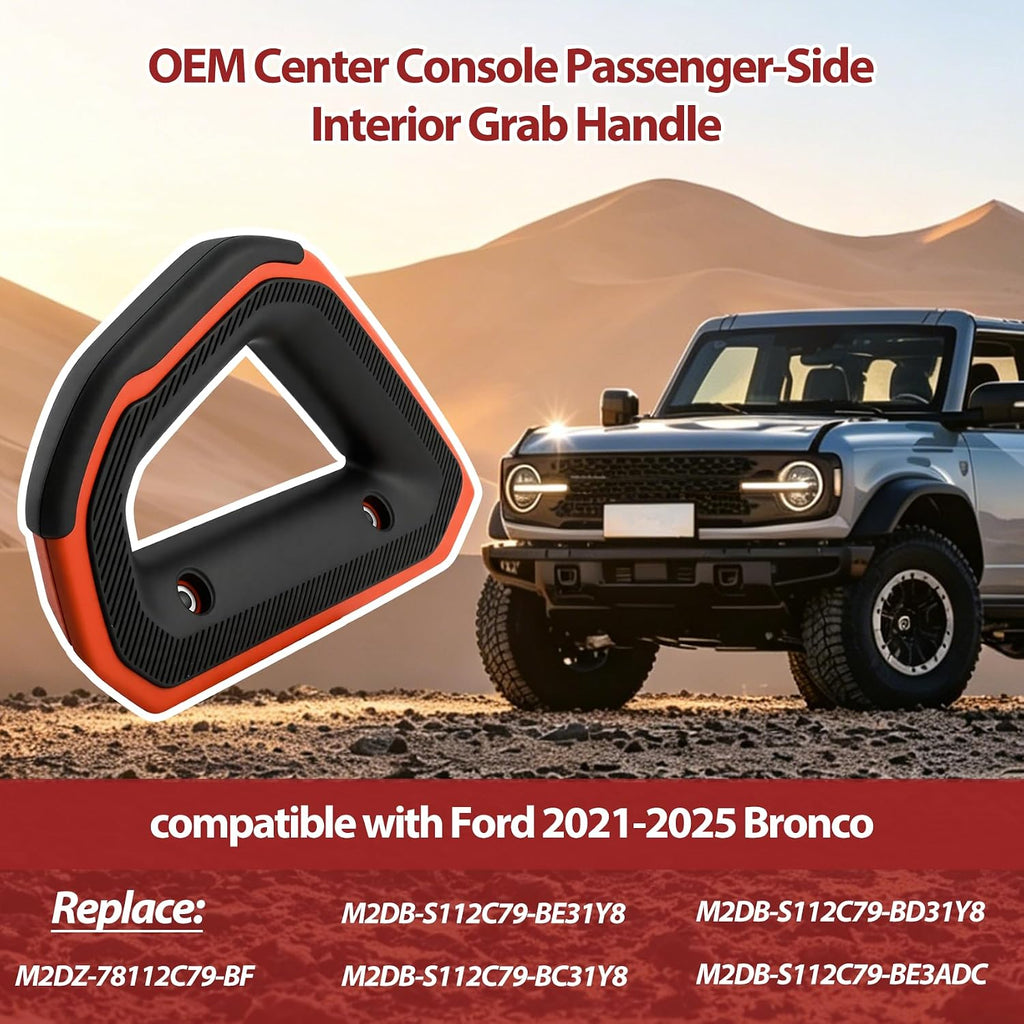 Updated Center Console Grab Handle(OEM) Compatible with Ford Bronco 2021-2025, Center Console Dash Grab Handle Replace M2DZ-78112C79-BM, M2DZ-78112C79-BF, M2DZ-78112C79-BH etc