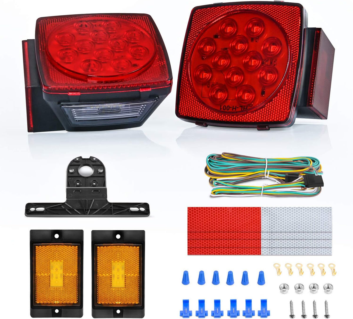 nilight square submersible led trailer light kit,ip68 waterproof, main product view