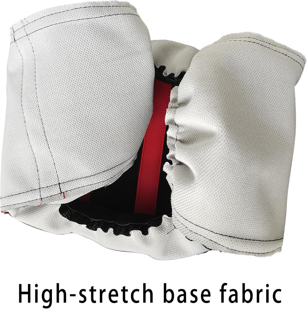 VaylingEV Staple-Free Seat Cover for Yozma IN10 & IN10 Pro E-Dirt Bike | White Stripe Racing Non-Slip Waterproof PVC Saddle Protector, Custom Off-Road Cushion Wrap Fits 23.6"x6.3"x3.5"