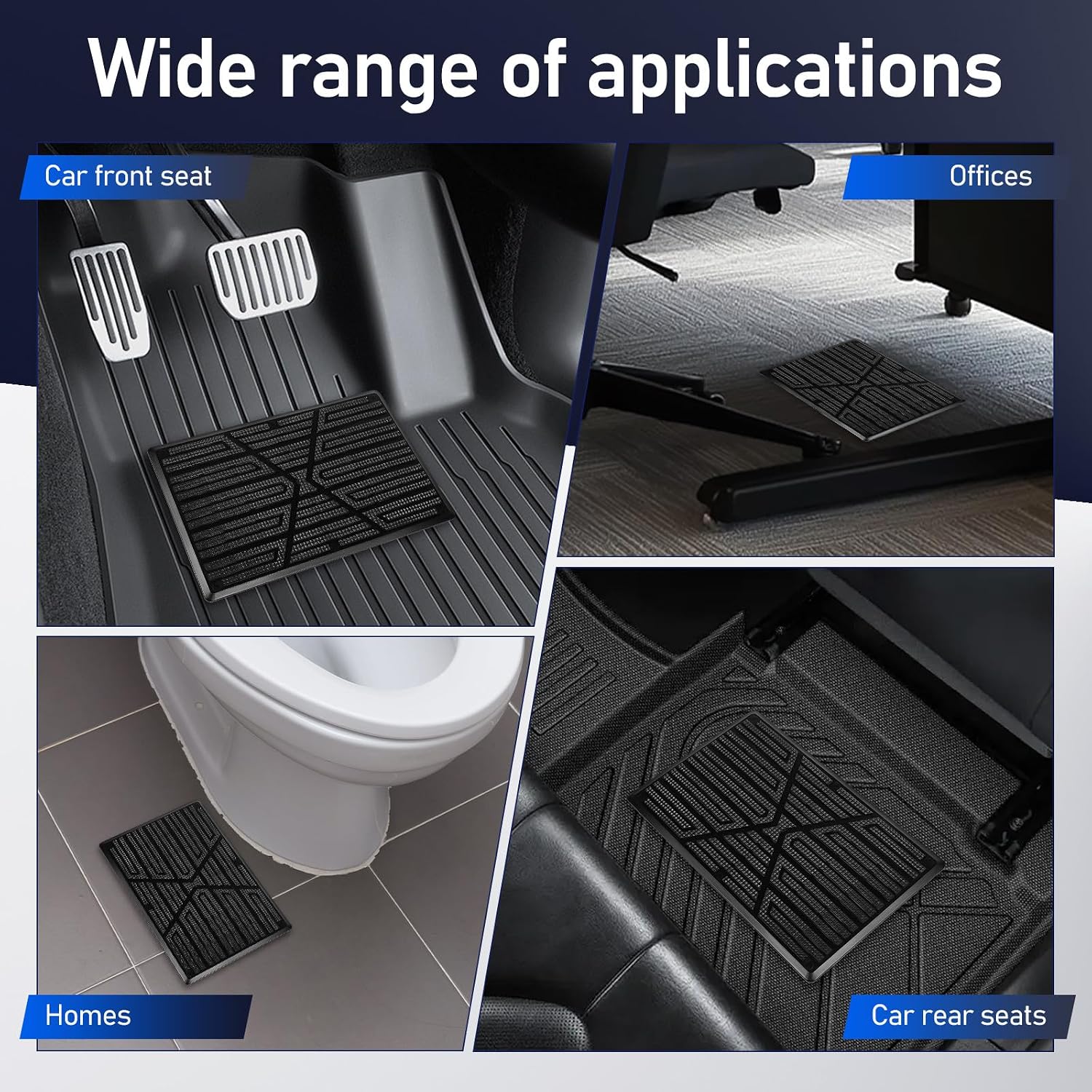 Homoyoyo 2pcs Heavy Duty Car Floor Mat Repair Patch Rubber Anti Slip Heel Protector Car Carpet Patch Kit – Universal Foot Pedal Cover Pad for Automotive Interior, Suv Truck Front Rear Seat Protection