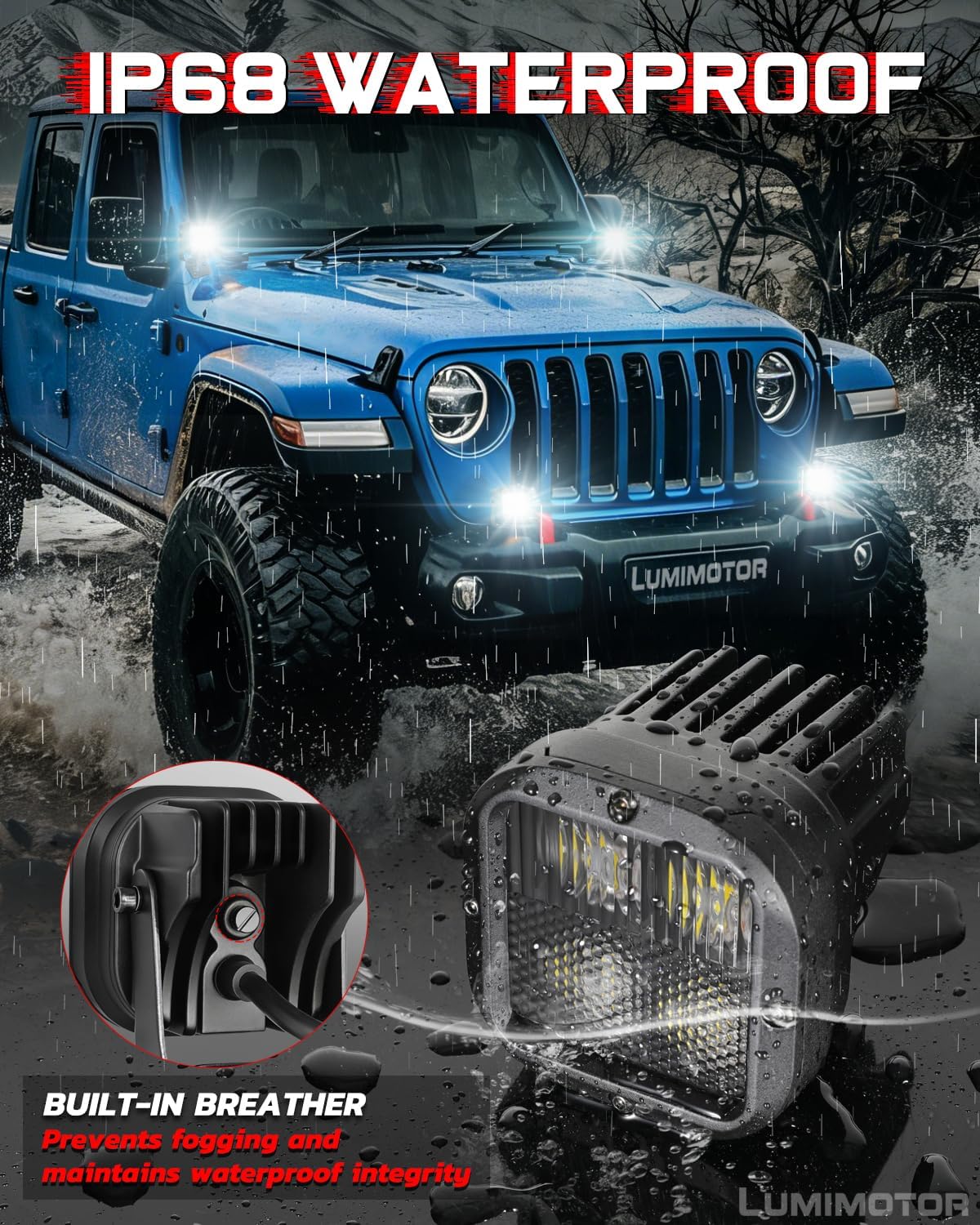 X-Series 3'' CREE LED Pod Lights Cube 2Pcs for Truck Jeep UTV Motorcycle | Driving Combo Beam, CREE XTE LEDs, Reverse Backup Hitch LED Lights, IP68 Waterproof, Aluminum, 12-24V, 3-Year Warranty