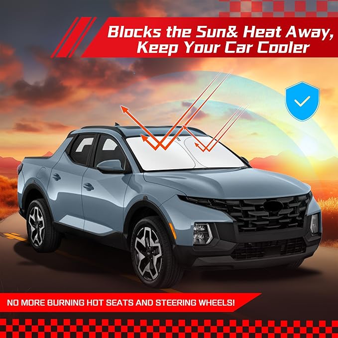 ARISMOTOR Windshield Sun Shade for H-yundai Santa Cruz 2022-2025, Custom Fit - Image 7