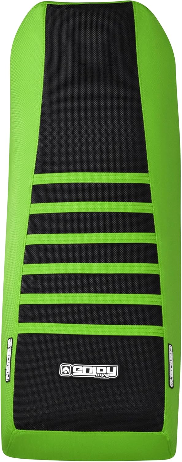 Enjoy Mfg Seat Cover - Compatible with Yamaha 1987-2006 Banshee (ATV) #112 (Green Sides/Black top/Black Ribs)
