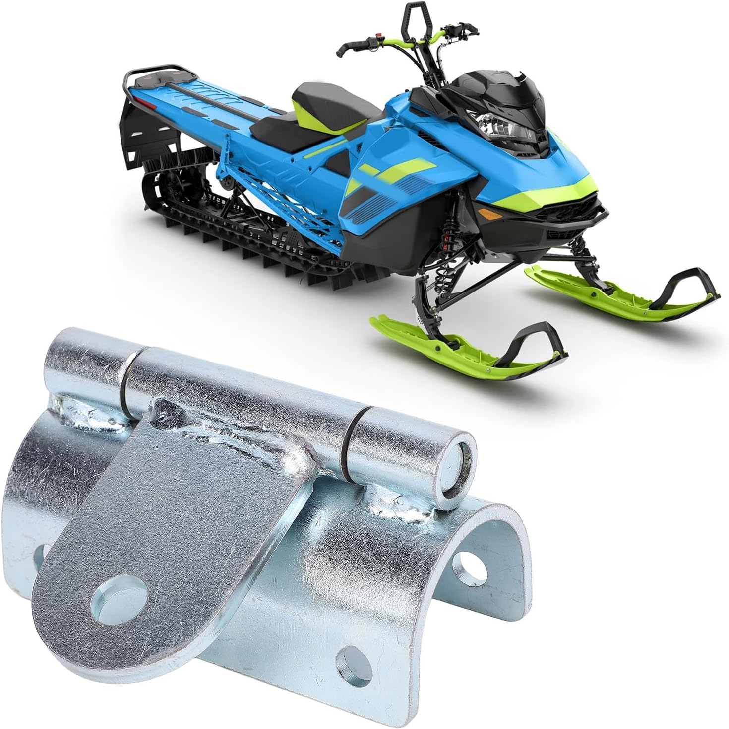 POCREATION Universal Metal Snowmobile Bumper Hitch, Tow Hook, 1 to 1-1/4 Inch Square or Round Bumper Compatible