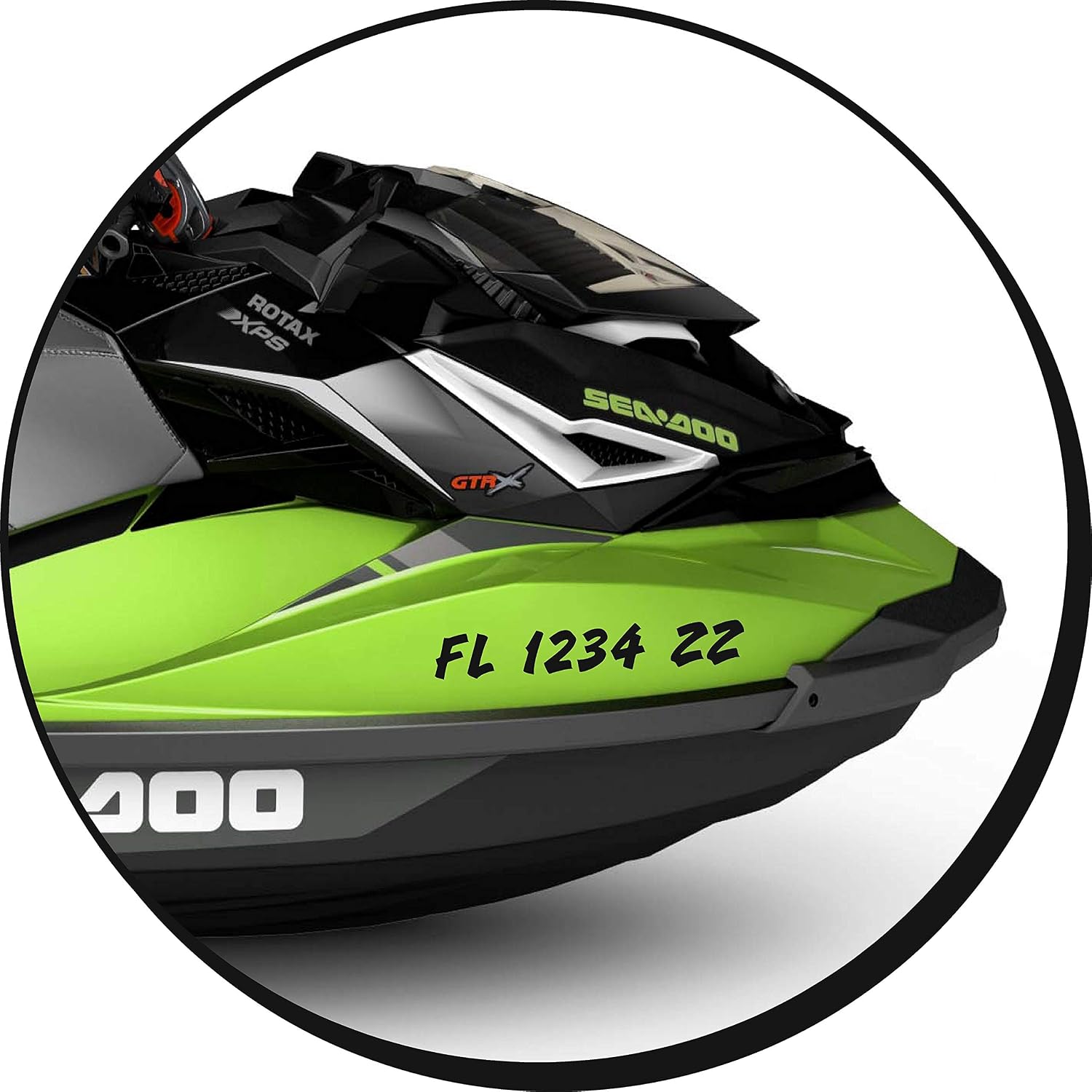 Custom Boat Registration Numbers & Letters / 2 Sets/Vinyl Marine Hull ID Stickers 1CL (Solid Colors)
