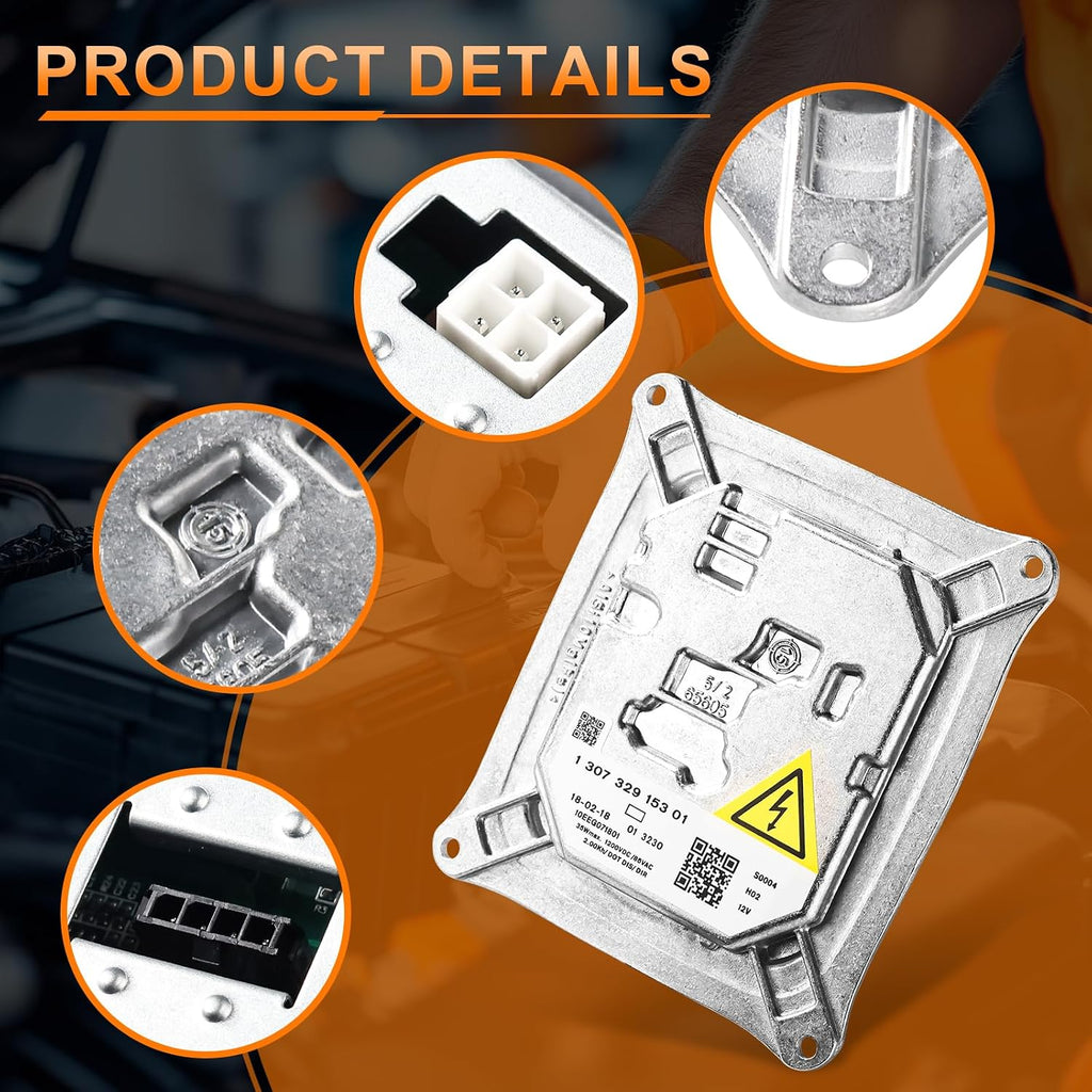 Xenon HID Ballast Compatible for BMW 328i 328xi 335i 335xi M3 E92 E93 645Ci 650i M6 X3 X5 Mini Cooper for Cadillac DTS for Audi TT Replaces 130732915301, 63117182520, 8J0907391