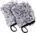 VIKING Wheel Cleaner Mitts for Car, Microfiber Wheel Cleaner for Car Detailing and Rims, Black and White, 5.5 Inch x 4.4 Inch, 2 Pack