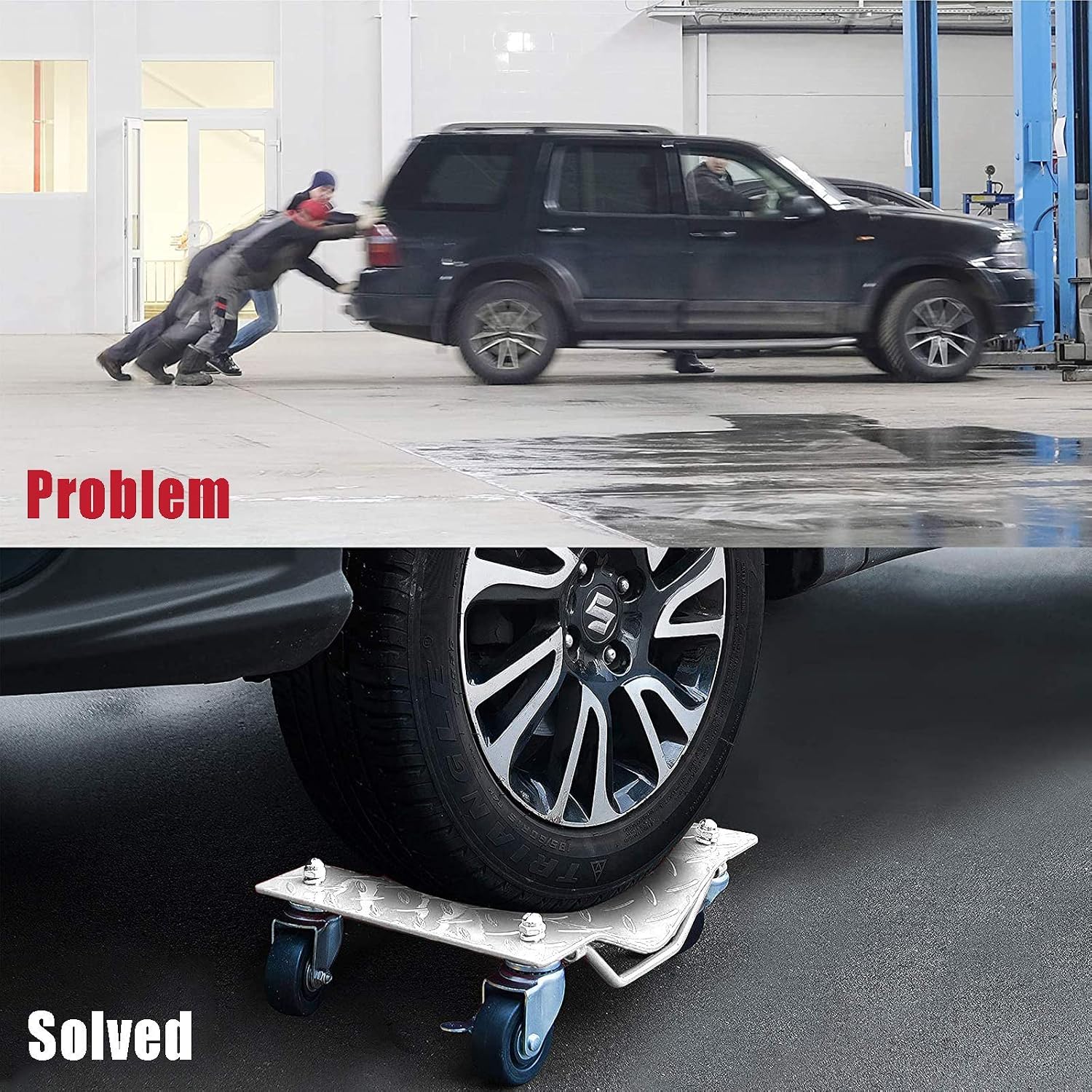 2 Pack Wheel Dolly Set, Car Tire Dolly – 3,000 lbs Pound Total Capacity Stake Dollies for Tow or Vehicle Storage