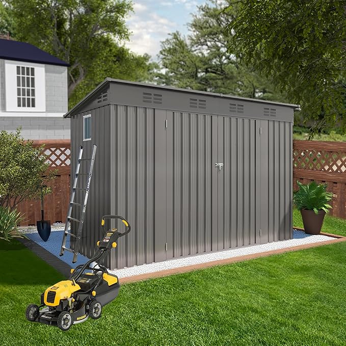 4x9 FT Outdoor Storage Shed, Metal Shed W/Window, Garden Storage Shed W/ 6 Air by Unknown