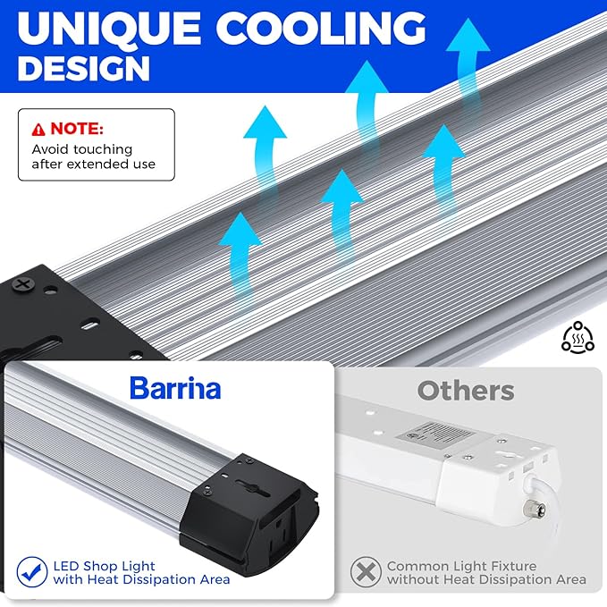Barrina BS84 LED Shop Light for Garage, 6500K Linkable Light Fixture for - Image 9