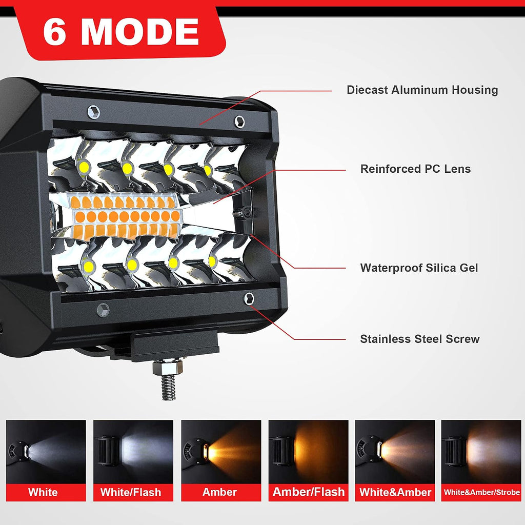 aslong 52inch led light bar 300w +2x4 inch on a desk or shelf