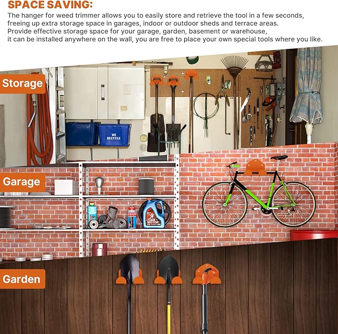 Garage Storage Garage Organizer Trimmer Rack Garden Power Tool Hanger - Image 6