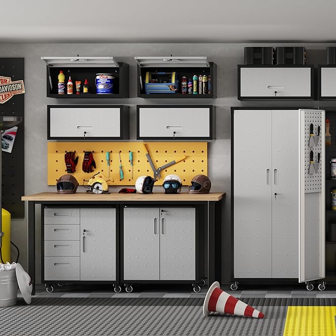 Metal Tool Cabinet, Garage Storage Cabinet System, Wall Cabinet & Locking - Image 2
