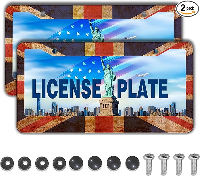 License Plate Frame Multicolor License Plate Protector Great Britain Vintage by Unknown
