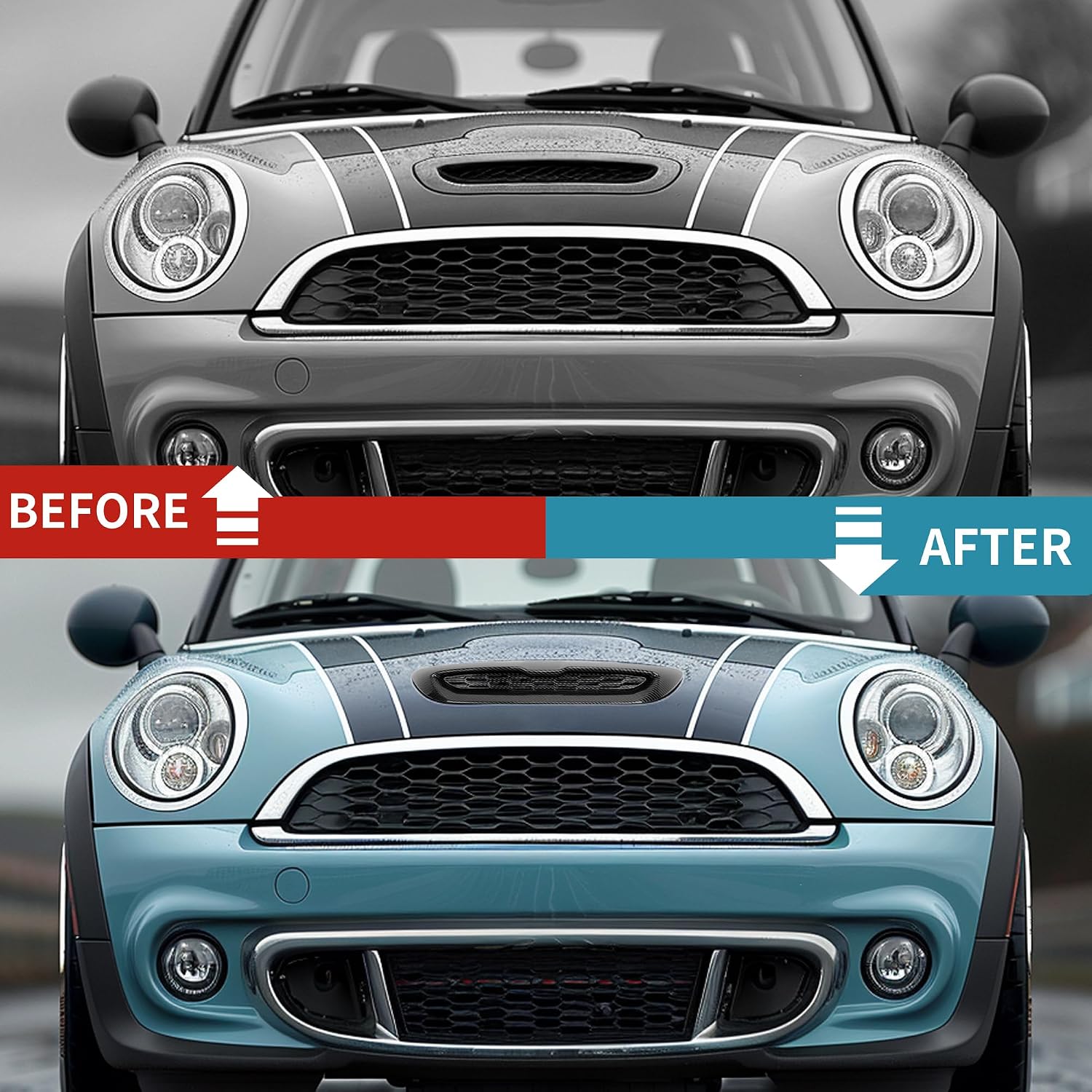 Kojem Hood Bonnet Air Intake Vent Scoop Cover Compatible with 2007-2013 Mini Cooper S R55 R56 R57 R58 R59 Black