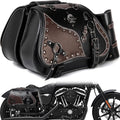 Motorcycle Saddlebags, 30L Leather Waterproof Side Saddle Bags