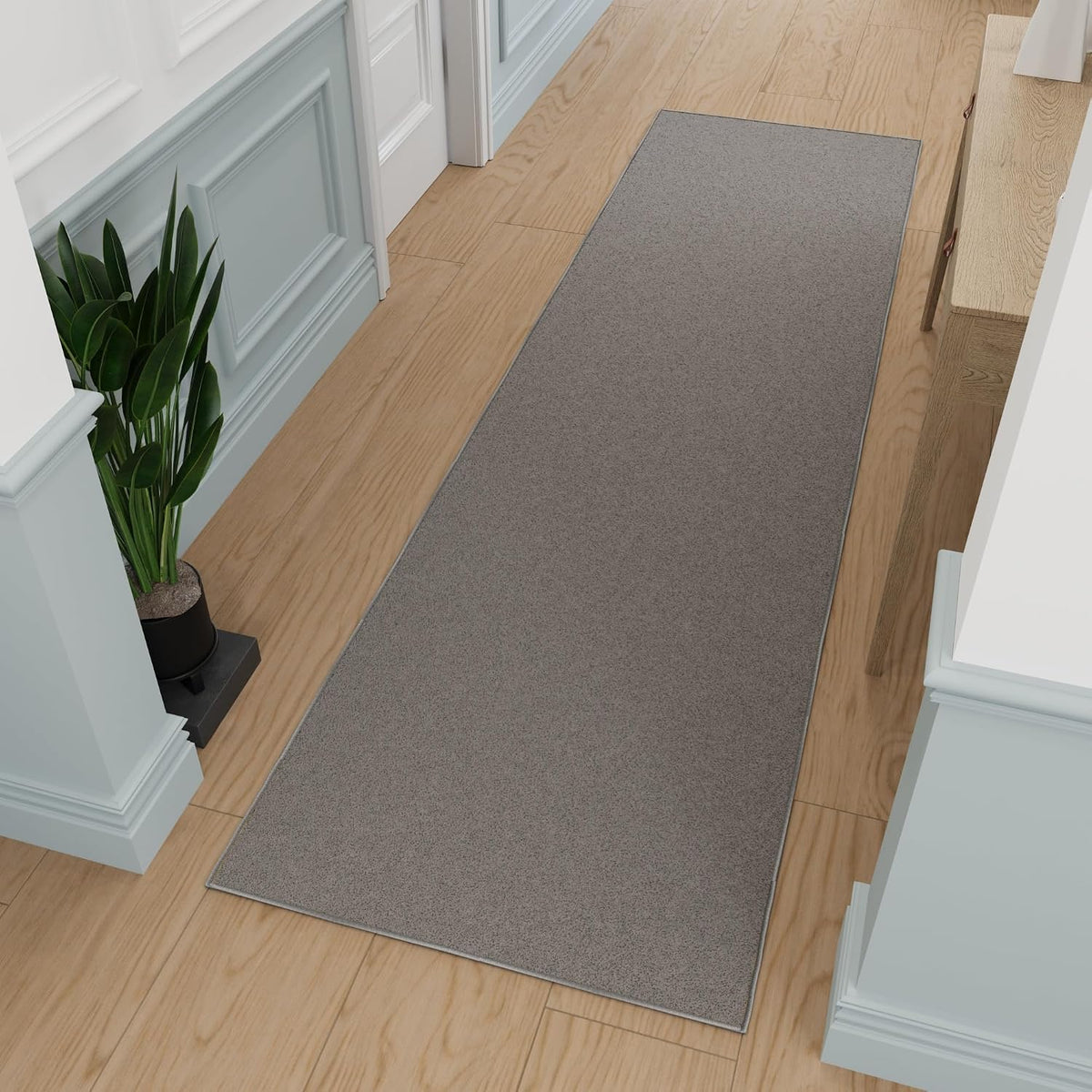 Ottomanson Hallway Runner Rug 2'7" x 9'10" Non Slip Solid Area Rugs Easy to