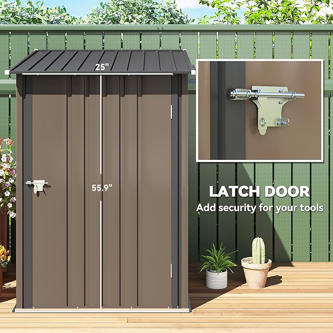Outsunny 3.3' x 3.4' Outdoor Storage Shed, Metal Garden Tool House - Image 3