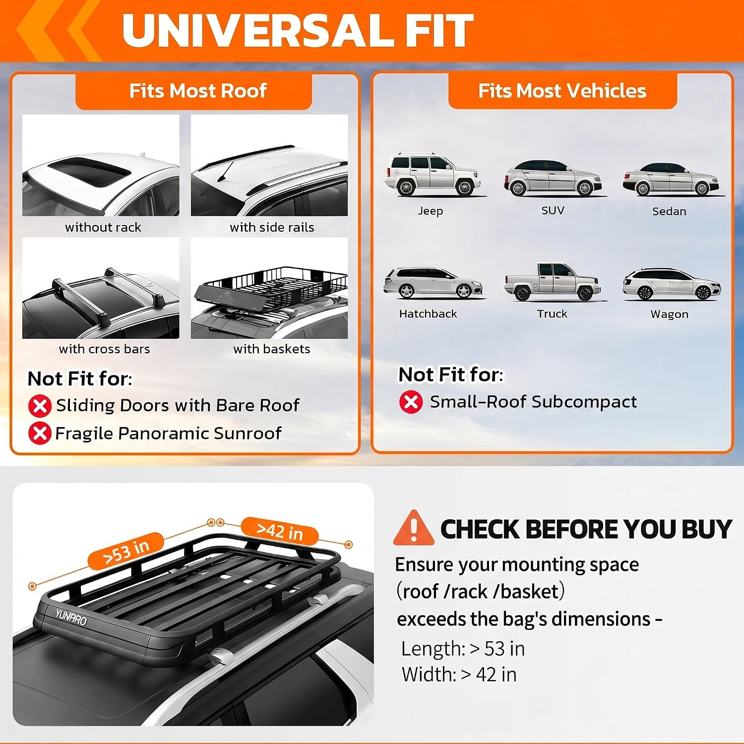 Sailnovo Rooftop Cargo Carrier, 21 Cubic Feet Soft-Shell Cargo Carrier for Top of Vehicle with/Without Roof Rack, Waterproof Car Roof Cargo Carrier with Anti-Slip Mat, Reinforced Straps, Door Hooks