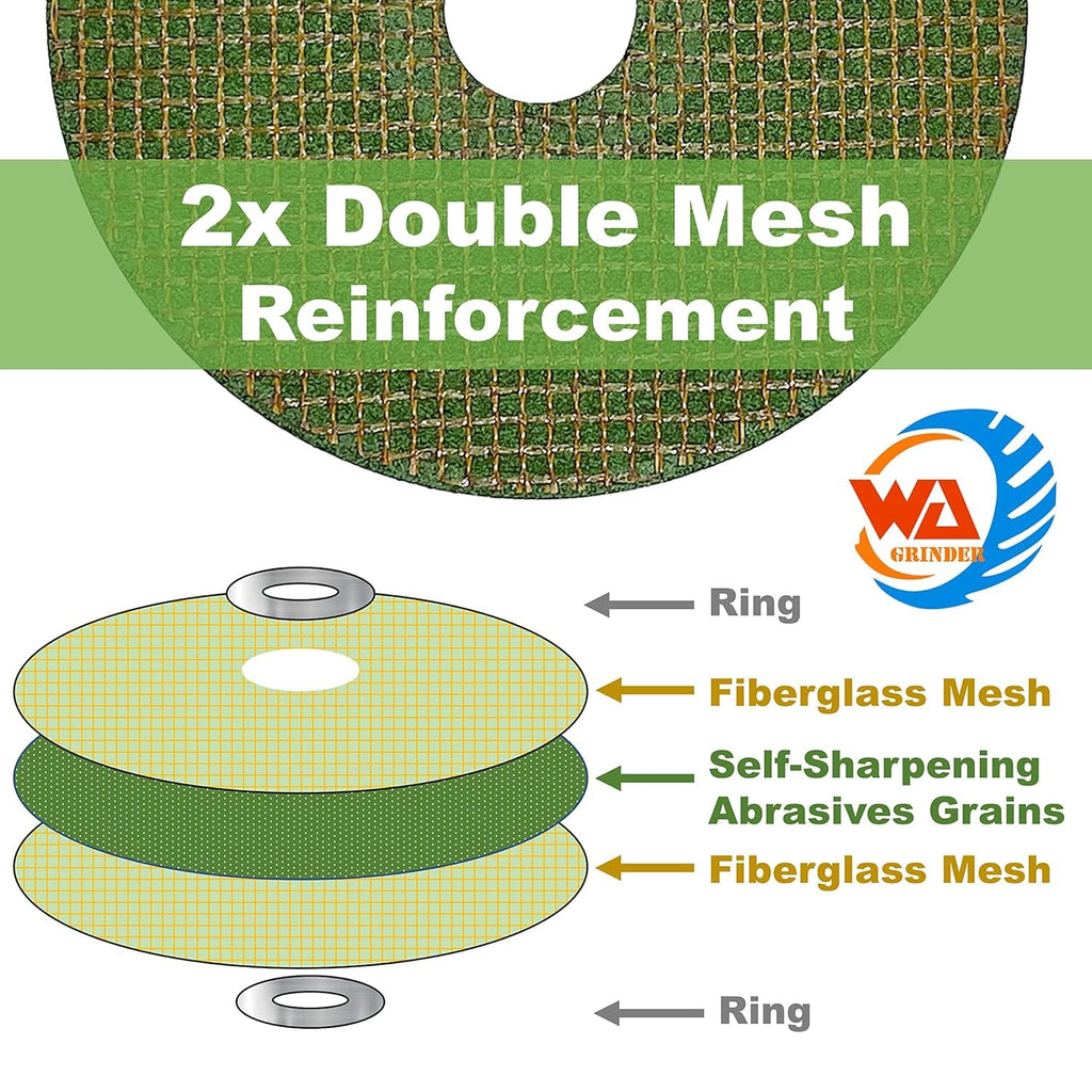 wa 100pack - 4 1/2 inch green cutting, package contents