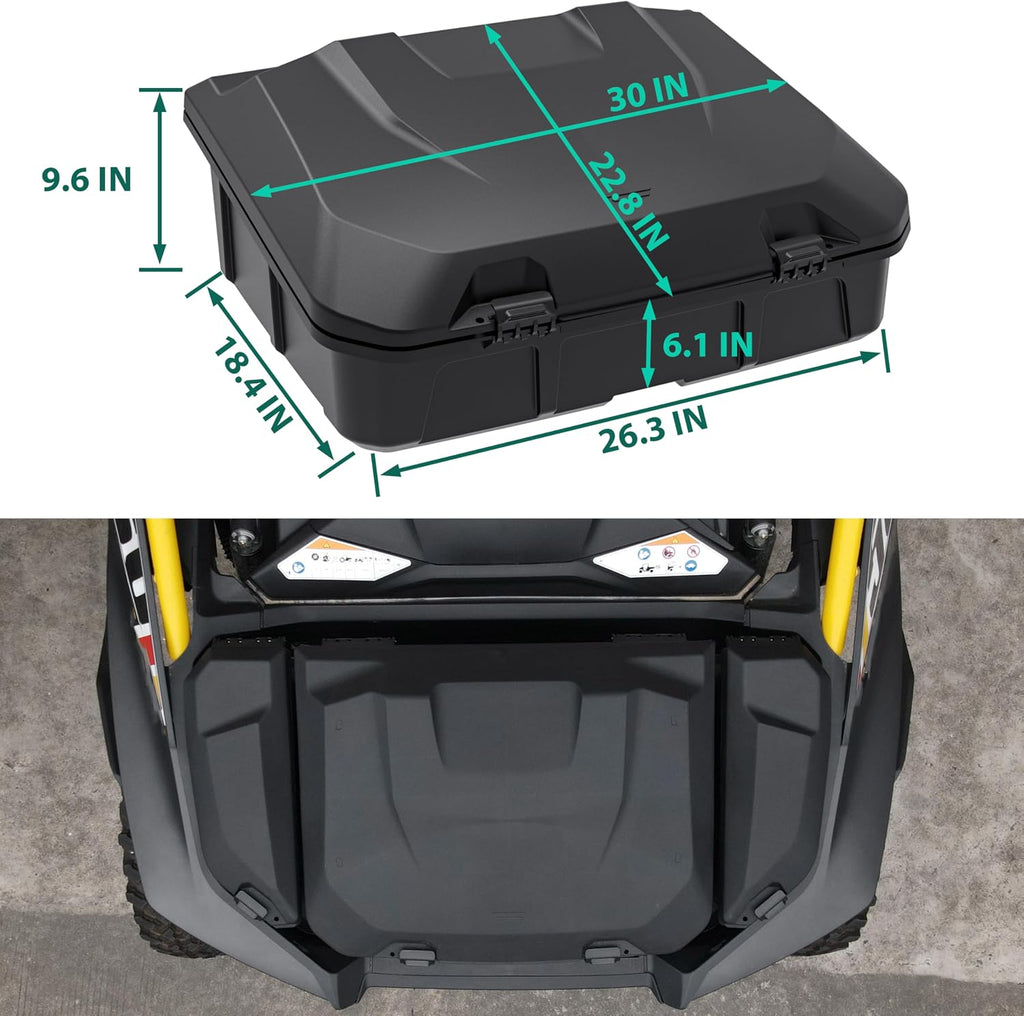 96L Rear Cargo Box for Can-Am Maverick R, Waterproof LinQ Poly Cargo Bed Storage Box Large Tool Bin Organizer for Can Am Maverick R X RS 2024+ Accessories, Replace #715007182