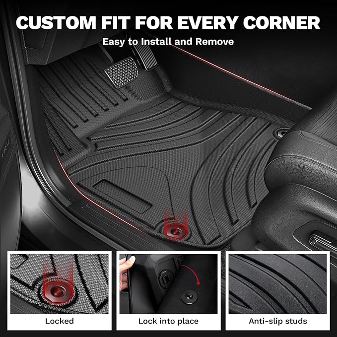 Powerty Floor Mats for Honda CR-V 2023 2024 2025 Accessories All Weather Car
