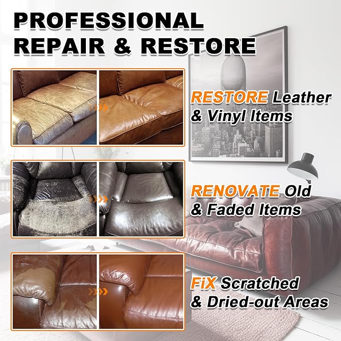 12oz Leather Recoloring Balm & 3.4oz Mink Oil Leather Conditioner kit, Dark - Image 3