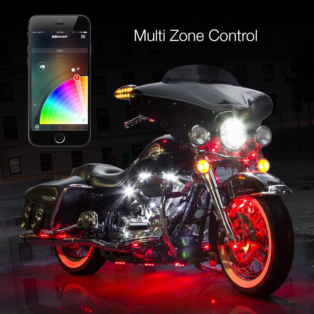 XK-GLOW KS-MOTO-ADVANCE 10 Pod 8 Strip 2nd gen XKchrome App Control Motorcycle Advanced LED Accent Light Kit