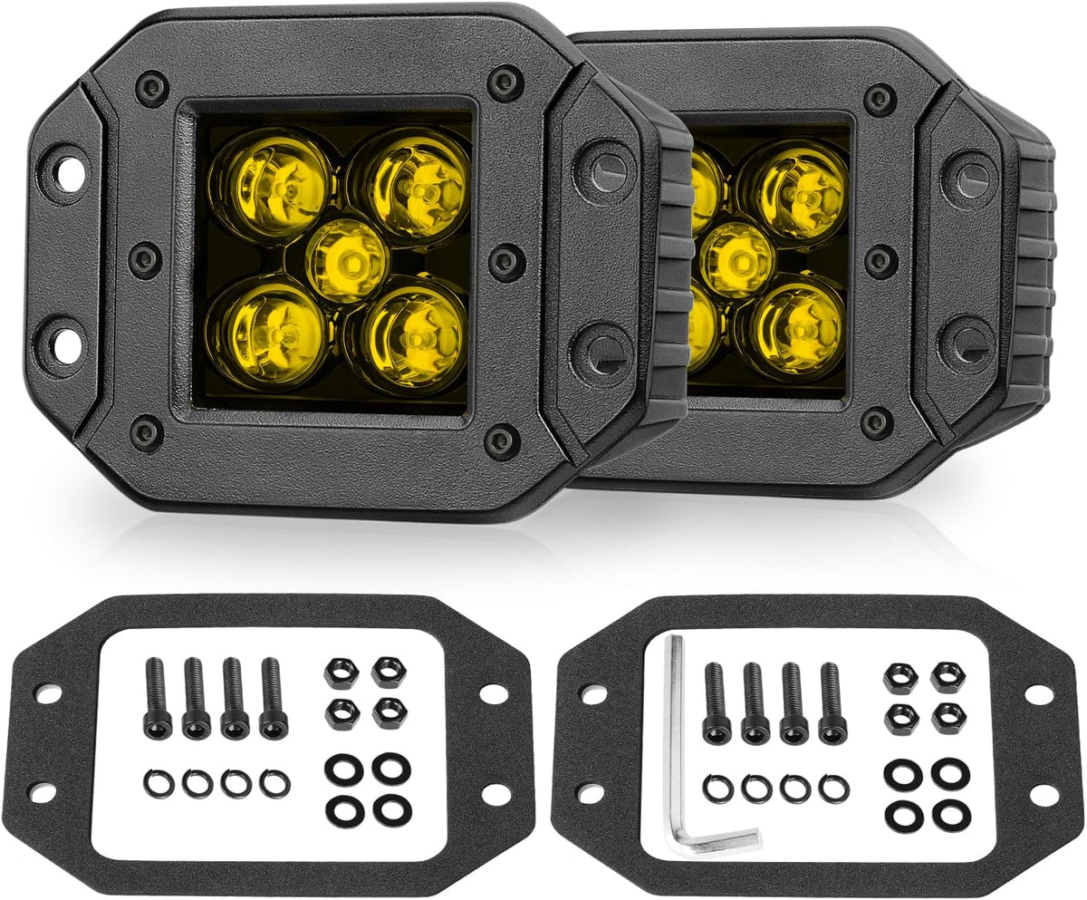 flush mount led pods amber, niwaker 2pcs 5'', main product view