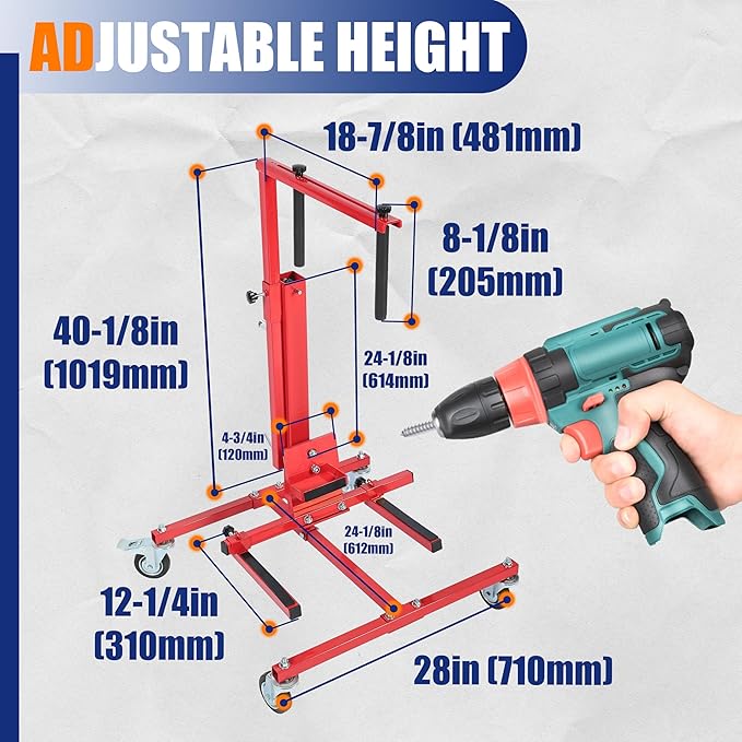 HECASA Adjustable Car Door Installer and Remover Jack Lift Hoist w/Swivel - Image 2