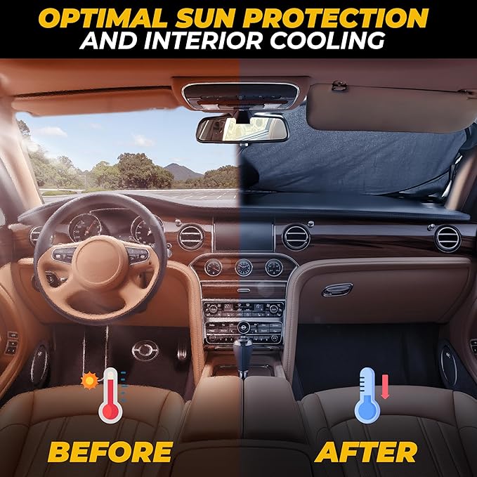 Windshield Sun Shade for Car, SUV & Truck – Patented Design Blocks 99% UV Rays - Image 7