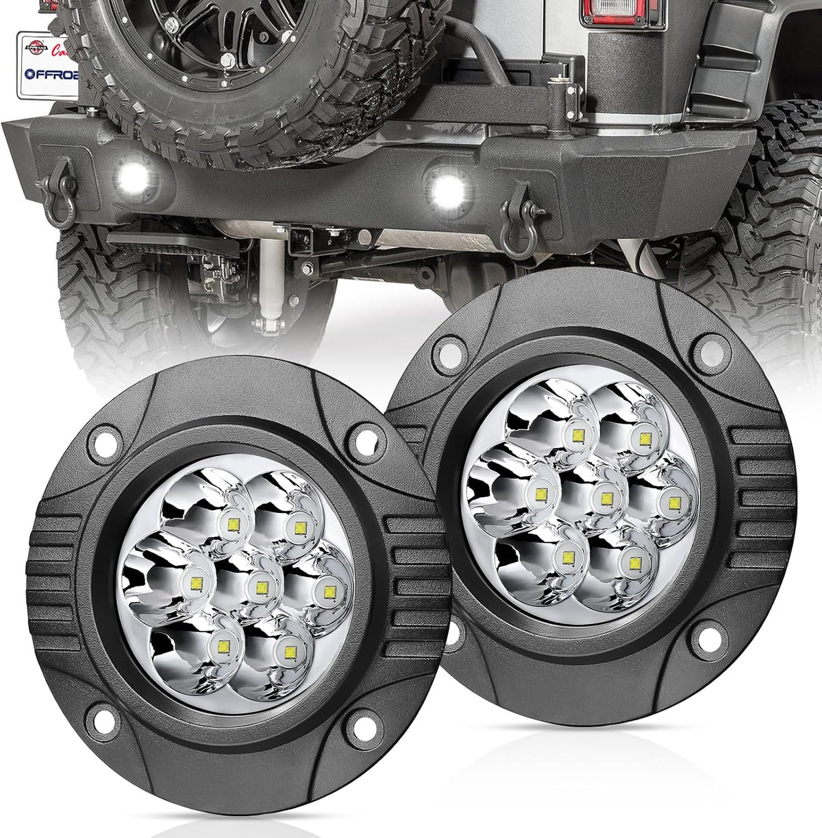 offroadtown 3.5inch 80w round flush mount led pods, main product view