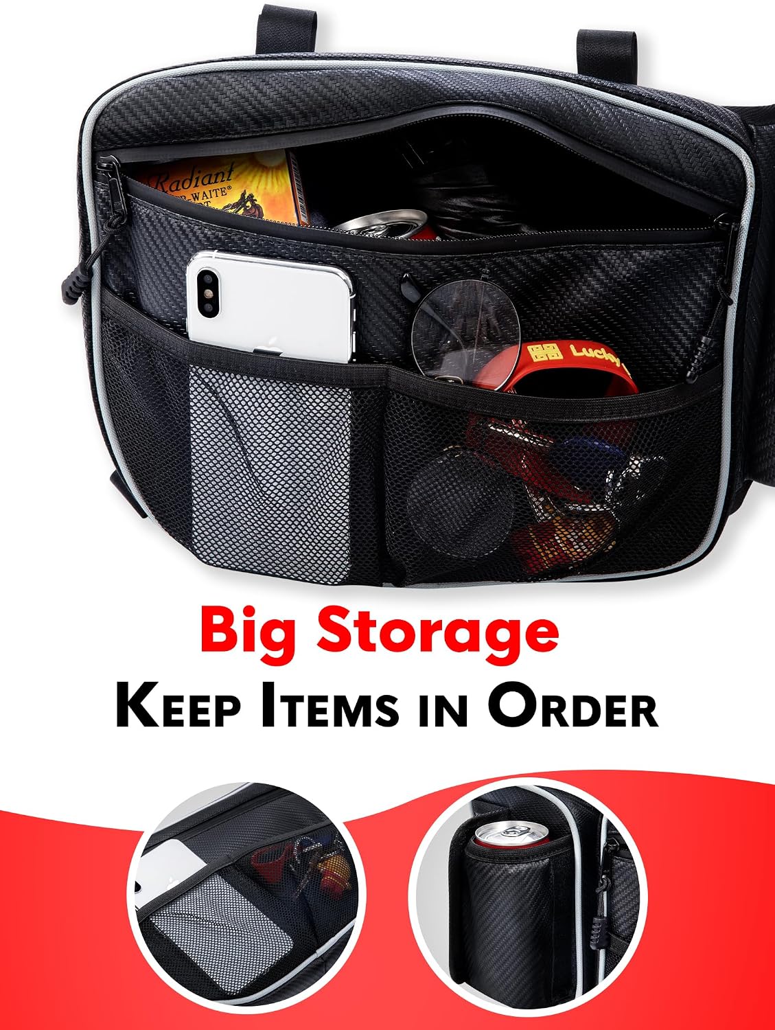 ZIDIYORUO Door Storage Bags for Can Am Maverick X3 (2017-2026), Heavy Duty 1680D Waterproof UTV Front Door Organizer with Removable Knee Pad & Cup Holder, Sold as Pair