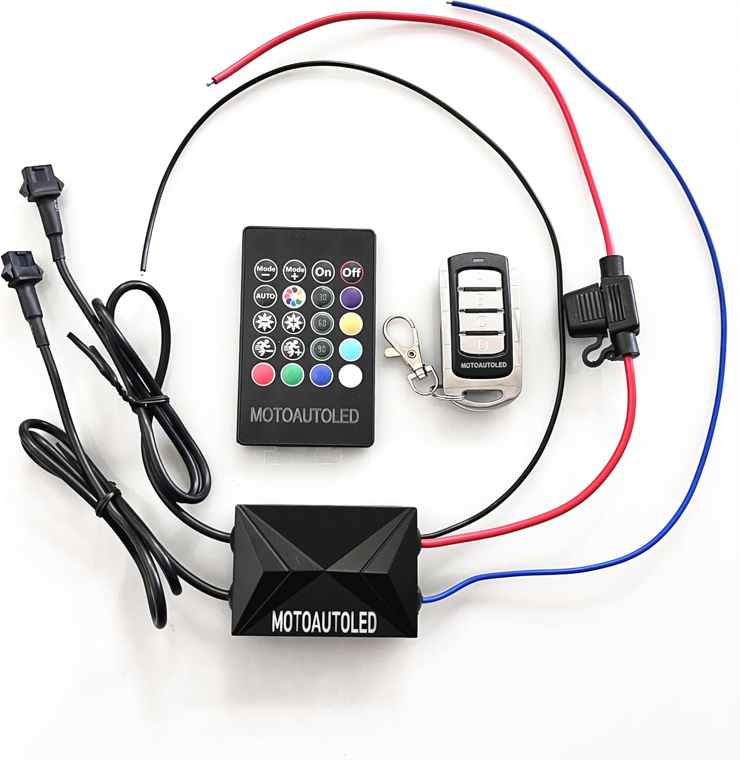 16Pcs RGB Motorcycle LED Underglow Kit Strips Waterproof Multi Color Music Accent Light APP Brake Signal Remote Control Accessories for ATV Can-Am Harley Davidson Honda Kawasaki Suzuki
